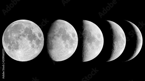 The main phases of the Moon.