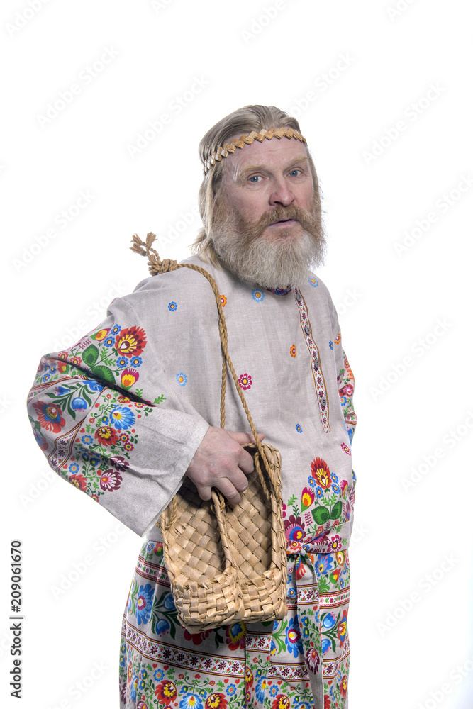Slavic man in a beautiful national shirt