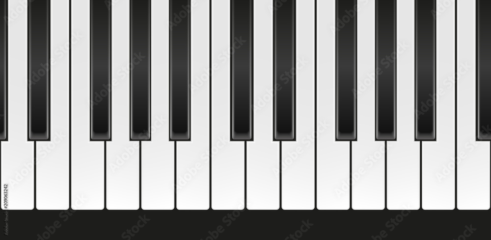 Vector seamless realistic piano keyboard on black background Vector seamless realistic piano keyboard on black background