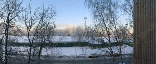 Winter city panorama