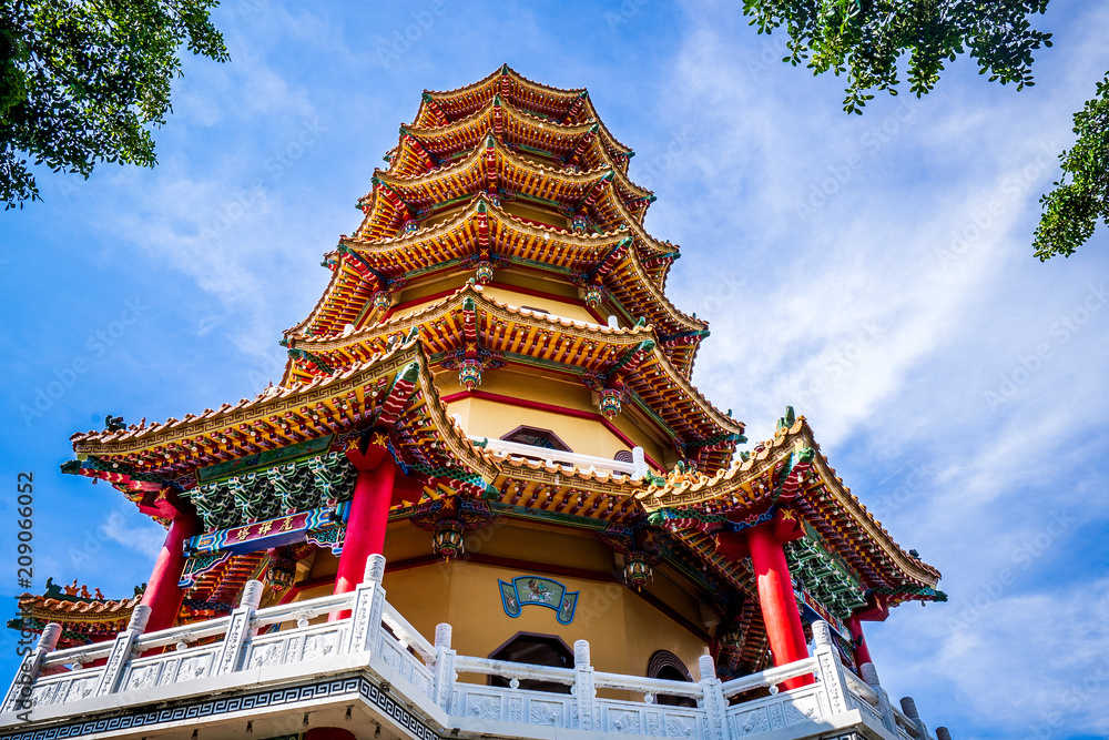 kaohsiung,taiwan - June 9,2018 : Lotus Pond Lianchihtan is a artificial lake and popular tourist destination on the east side of Zuoying District in Kaohsiung City in southern Taiwan. kaohsiung,taiwan - June 9,2018 : Lotus Pond Lianchihtan is a artificial lake and popular tourist destination on the east side of Zuoying District in Kaohsiung City in southern Taiwan.