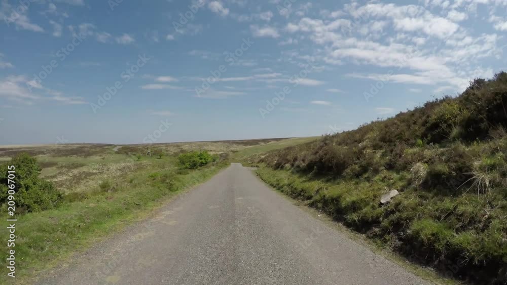 POV driving through Dunkery Beacon hill on Exmoor National Park in Somerset England POV driving through Dunkery Beacon hill on Exmoor National Park in Somerset England