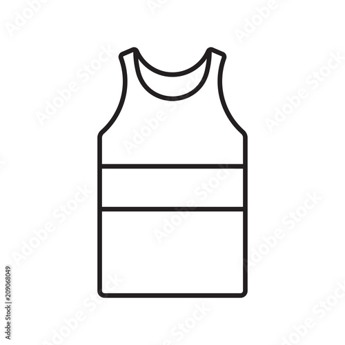 sleeveless shirt outline stroke icon vector