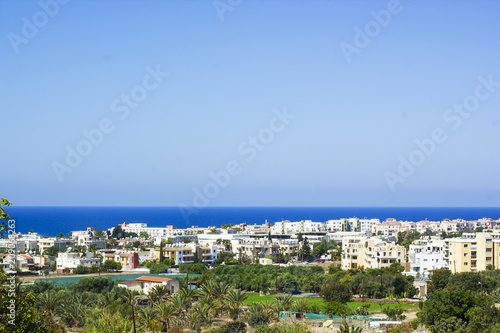 Landscape of town Paphos and sea, Cyprus