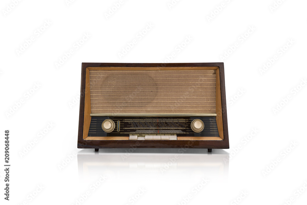 Rádio antigo em madeira Stock Photo | Adobe Stock
