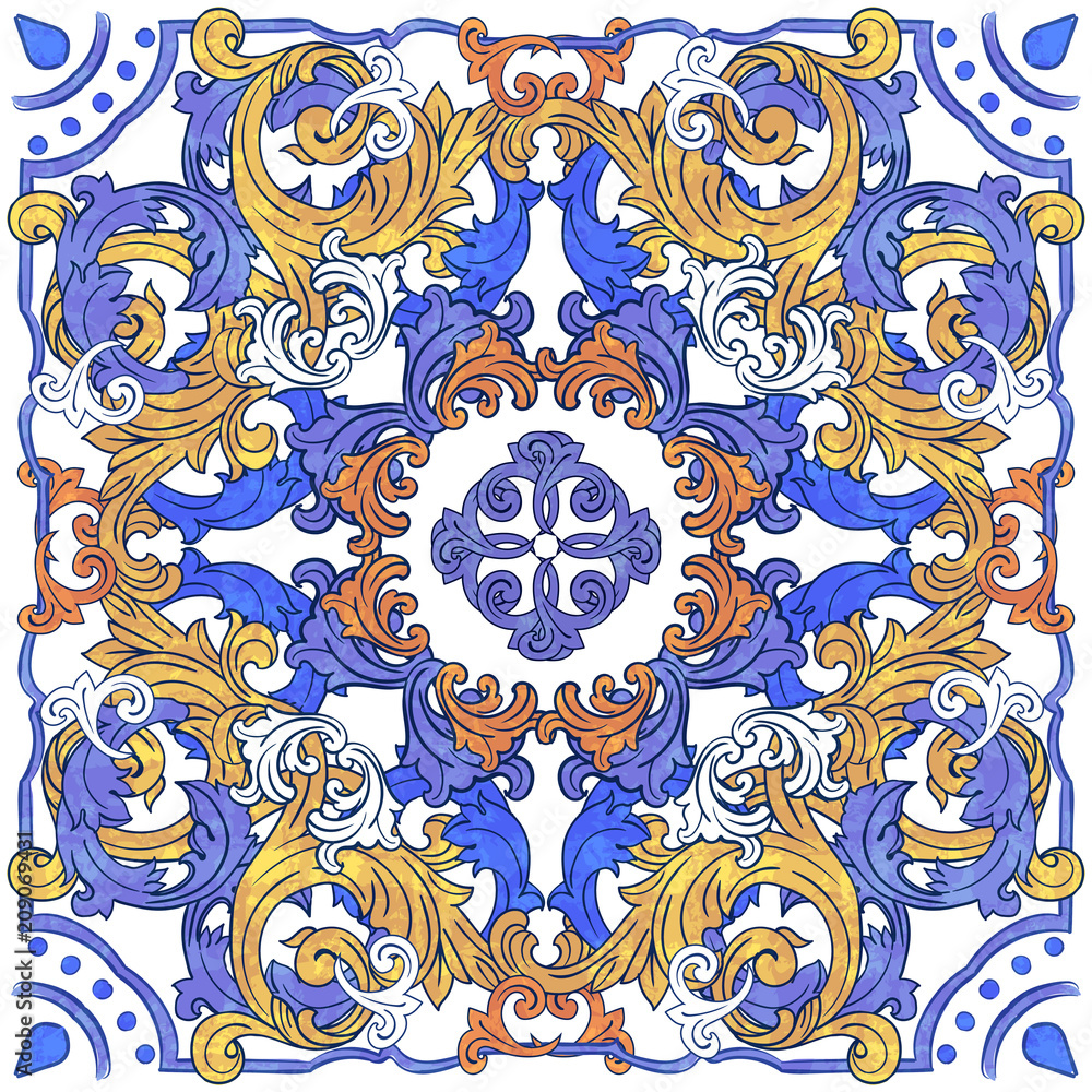 Azulejos Portuguese watercolor