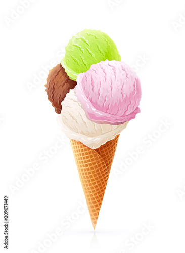 Ice cream. Summer sweetness. Milk, chocolate, vanilla.