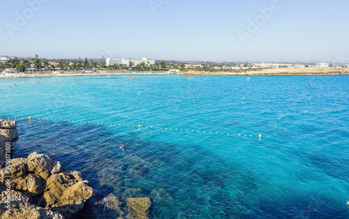 Beautiful view to the blue greco sea photo