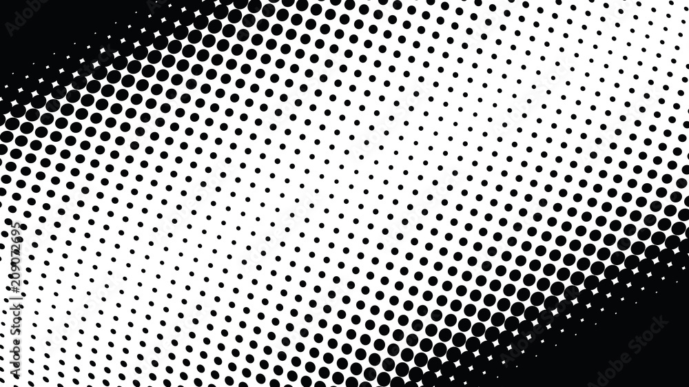 Halftone dots diagonal texture, abstract geomeric background in black and white  color,  overlay textured background