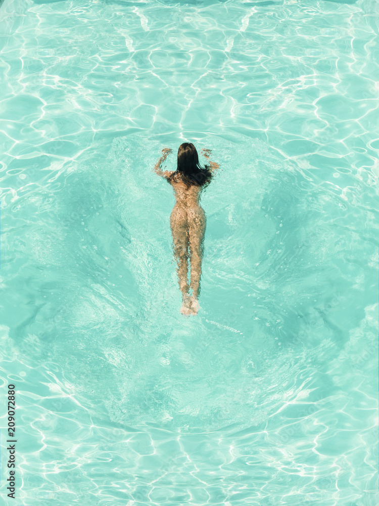 Naked women swimming pool swimming stock photos, pictures