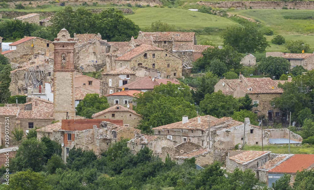 Navajun village in La Rioja province, Spain