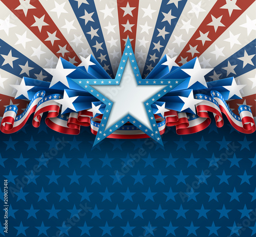 Patriotic American Background with Star