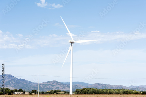 wind turbine in a natural landscape