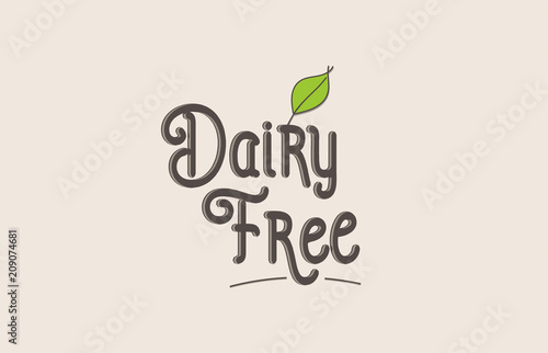 dairy free word text typography design logo icon