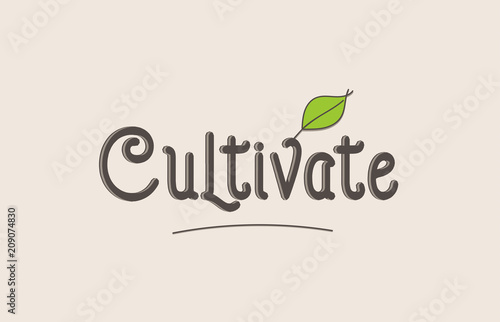 cultivate word text typography design logo icon
