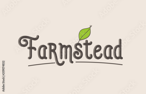 farmstead word text typography design logo icon