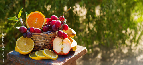 juicy fresh fruit in the basket