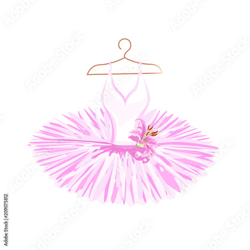 Watercolor ballet tutu on a hanger