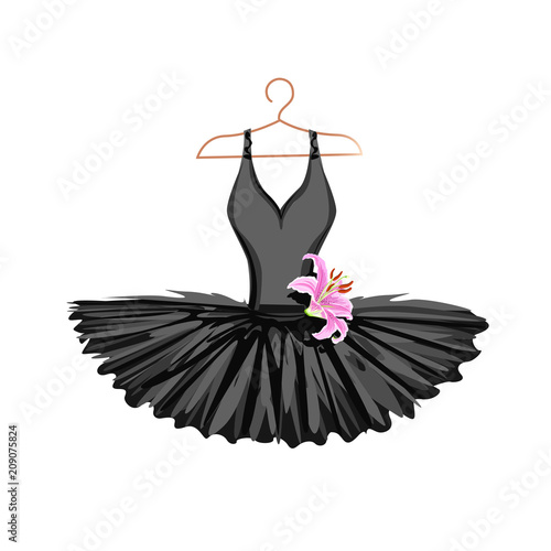 Watercolor ballet tutu on a hanger
