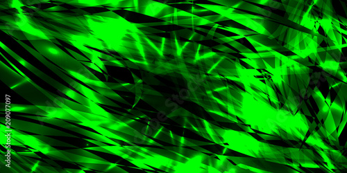 Vector glowing exploded background of fresh grass and flowing lines and stars.
