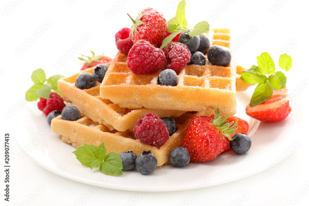 waffles with berries fruits waffles with berries fruits
