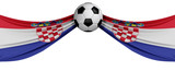 The national flag of Croatia with a soccer ball. Football supporter concept. 3D Rendering