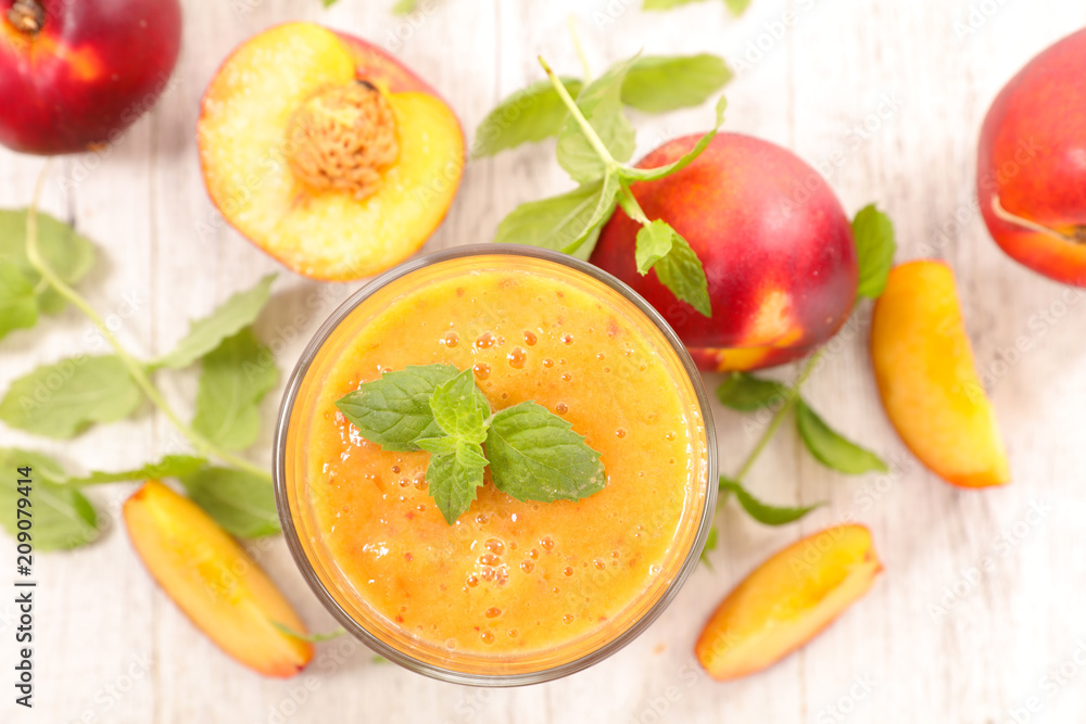 glass of peach juice or smoothie glass of peach juice or smoothie