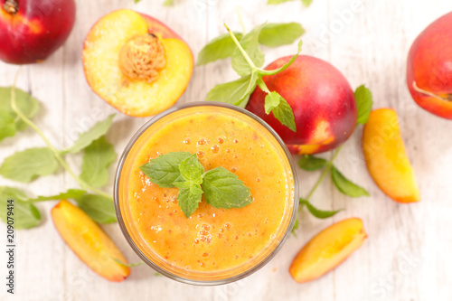 glass of peach juice or smoothie