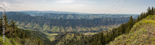 Panorama of the Imnaha River canyon, viewed from the Hells Canyon National Recreation Area photo