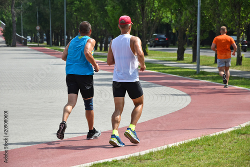 Runners on the running track