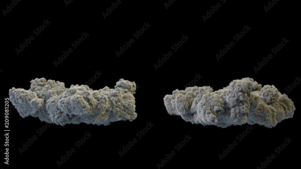 Eruption cloud gray dense smoke of volcano, with alpha mask Eruption cloud gray dense smoke of volcano, with alpha mask