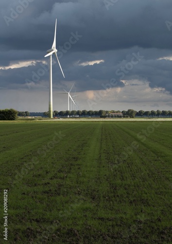 Flevopolder. Windmills. Windenergy. Netherlands photo