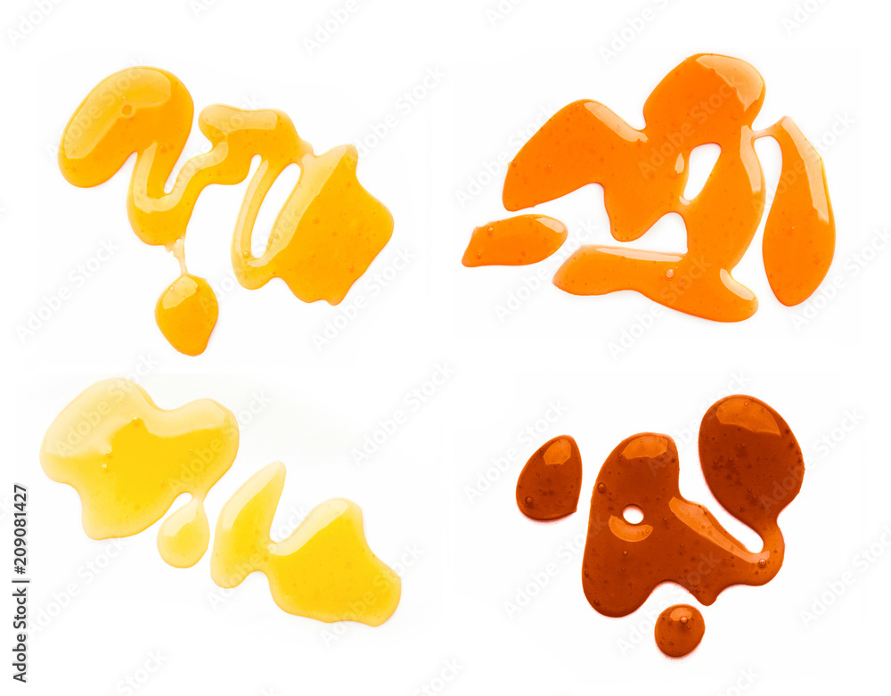 Honey spots isolated on white background Honey spots isolated on white background