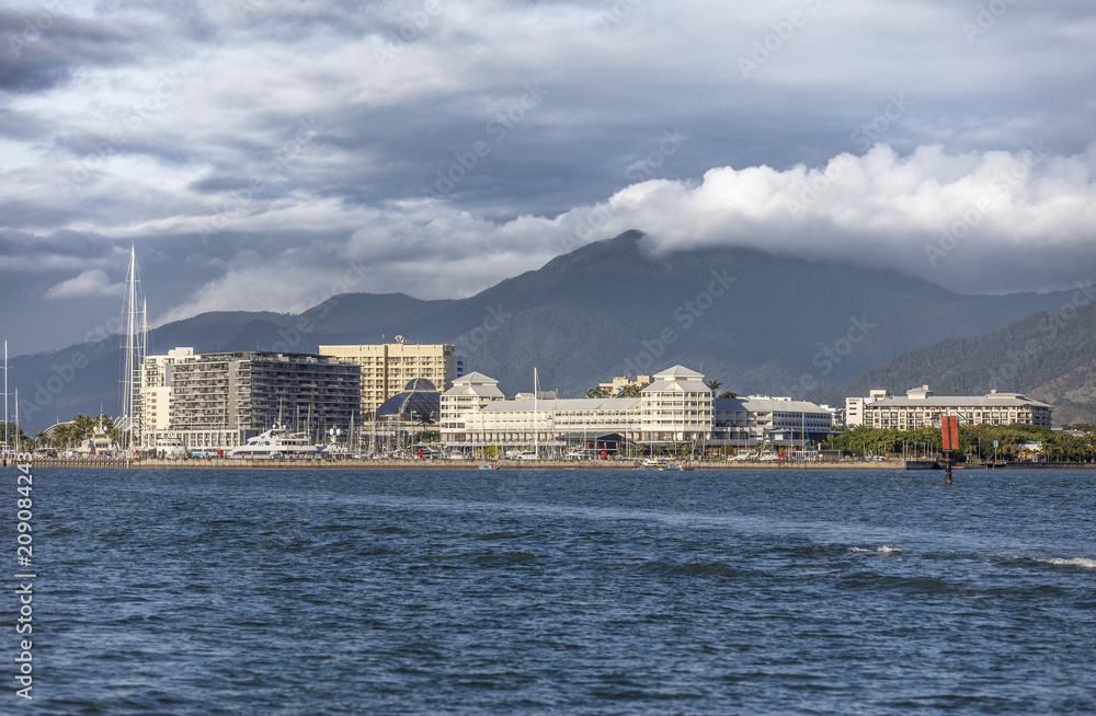 Fototapeta premium Skyline of Cairns, Queensland,Australia. Aproaching from Sea