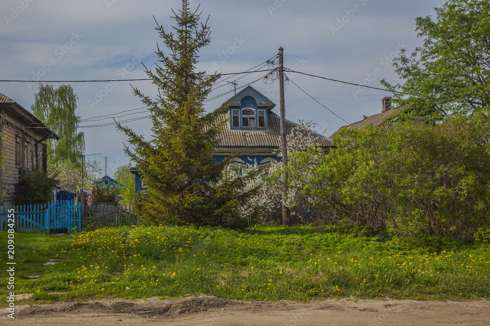 Wooden house in surrounded by trees