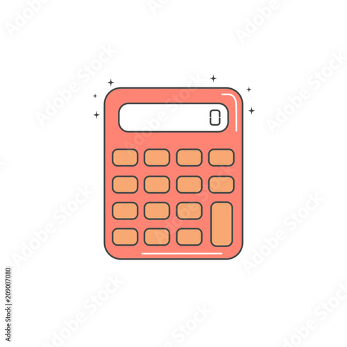 cute vector icon calculator isolated on white background