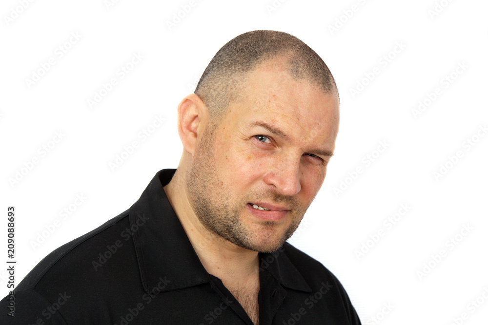 Obraz premium Portrait of evil men. Concept emotion anger