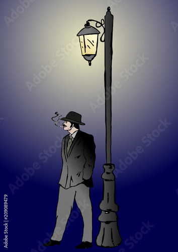 Cuadro en lienzo Night detective
