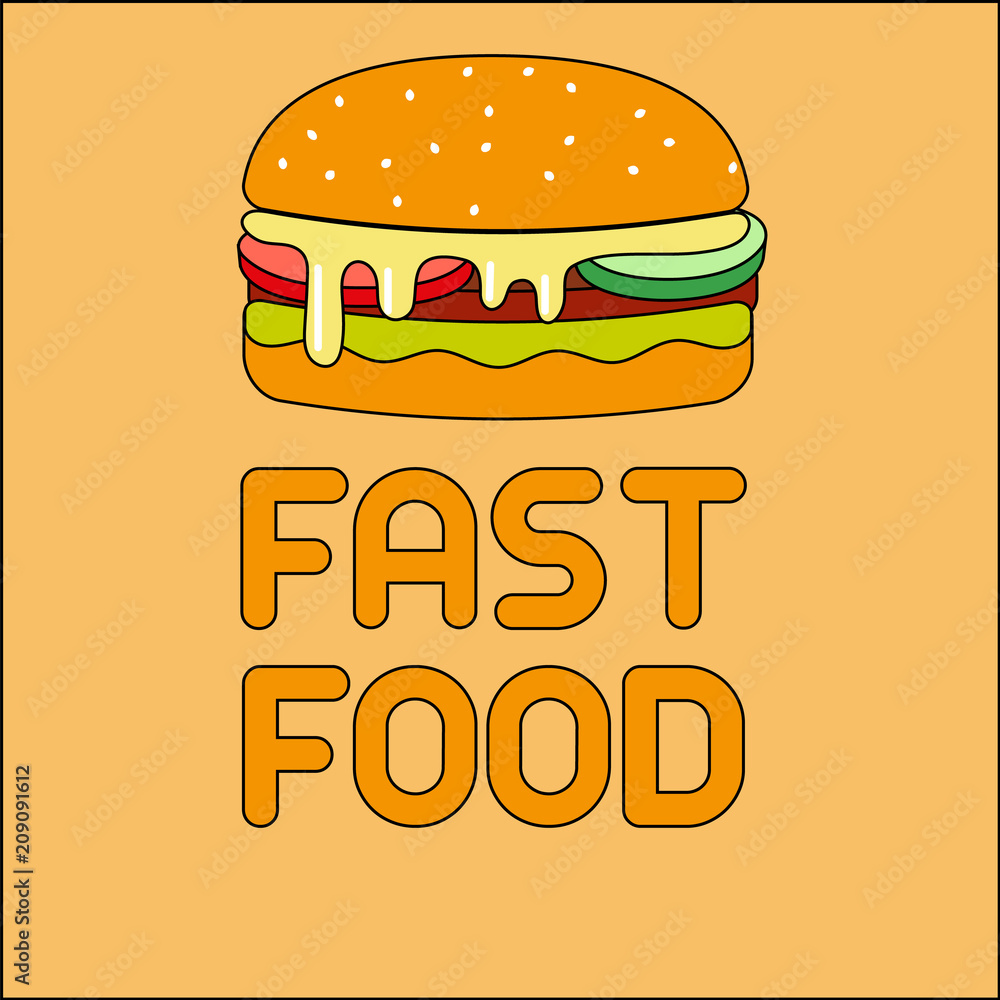 Hamburger flat style Hamburger flat style
