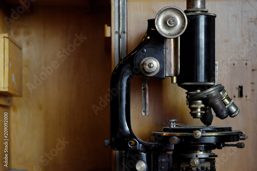 Old Microscope close up