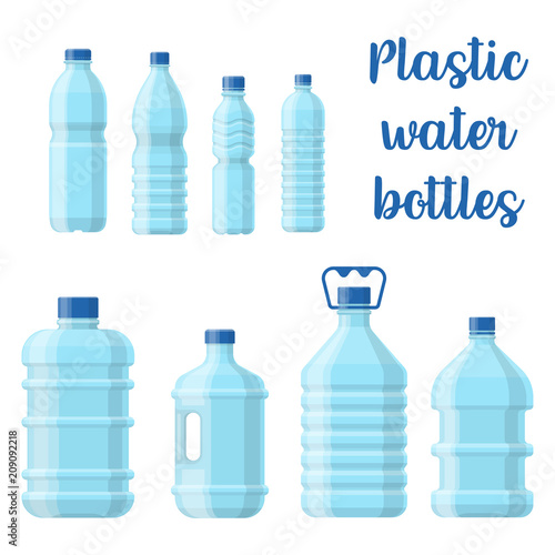 Bottle for water or plastic container for aqua
