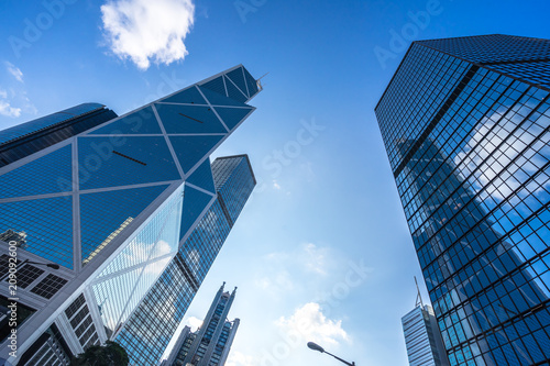 up view of modern office building
