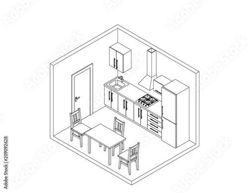 Interior kitchen room on wh...