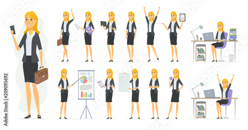 Pretty businesswoman - vector cartoon people character set