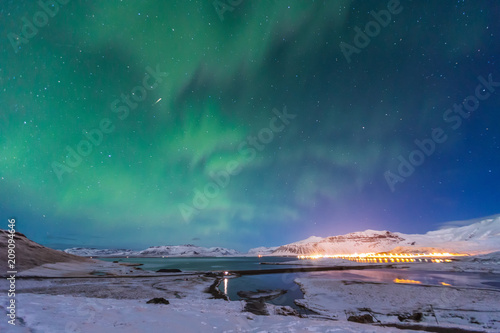 Aurora borealis or nothern light in iceland