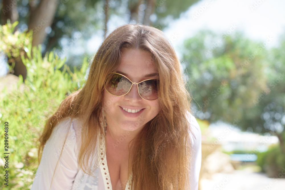 girl with beautiful hair in sunglasses girl with beautiful hair in sunglasses