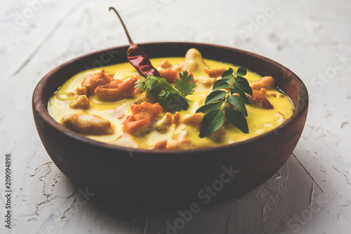 Kadhi Pakoda or pakora, Indian cuisine, selective focus
 photo