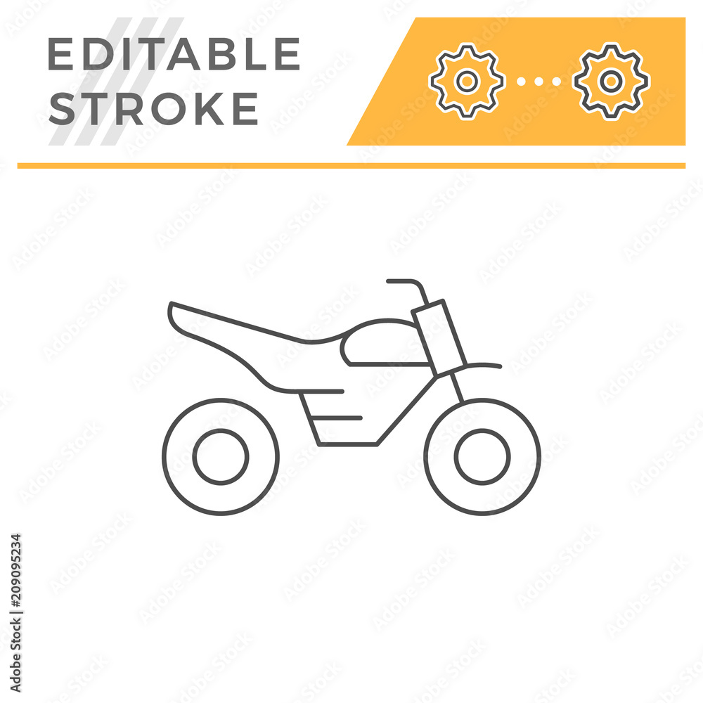 Motocross motorcycle line icon Motocross motorcycle line icon