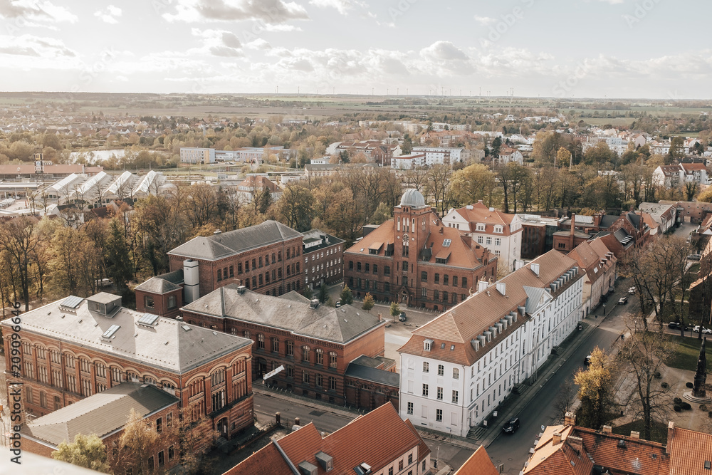 Historischer Campus der Universität Greifswald von oben