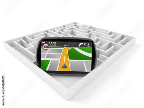 Obraz na płótnie GPS navigation with maze